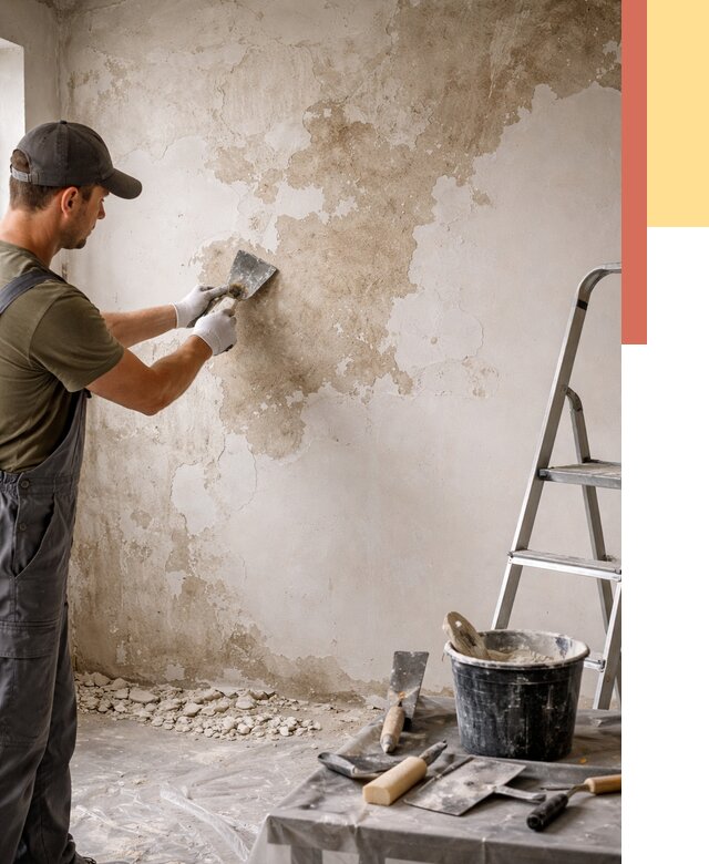 Снятие старой шпаклевки в бору от 1922 руб. — быстро и недорого | ОТДЕЛОЧНИК-Бор