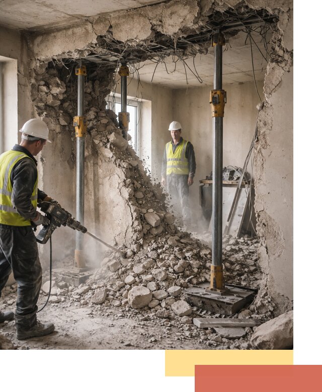 Снос несущих стен в бору с гарантией безопасности и качества