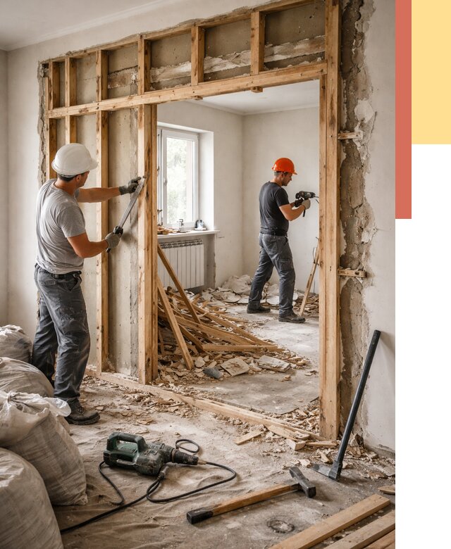 Демонтаж деревянных перегородок в бору от 3325 руб. — быстро и недорого | ОТДЕЛОЧНИК-Бор