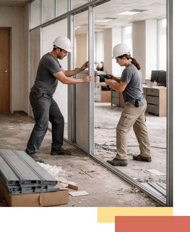 Демонтаж алюминиевых перегородок в бору быстро и аккуратно