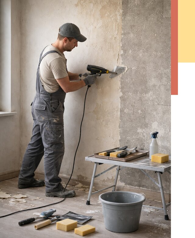 Очистка стен от клея в бору от 1922 руб. — снятие и удаление клея со стен | ОТДЕЛОЧНИК-Бор