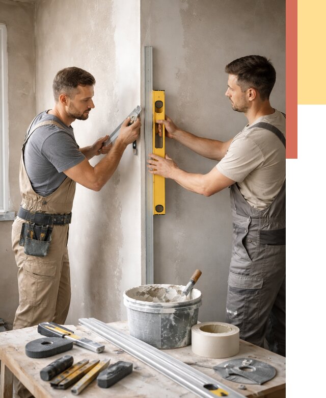 Выведение углов стен в бору от 1922 руб. быстро и недорого | ОТДЕЛОЧНИК-Бор