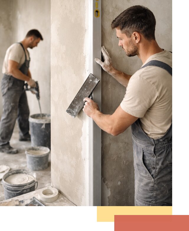 Выведение углов стен в бору: монтаж и оштукатуривание