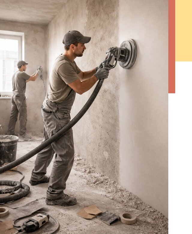 Шлифовка стен в бору от 1247 руб/м2 — быстро и недорого | ОТДЕЛОЧНИК-Бор