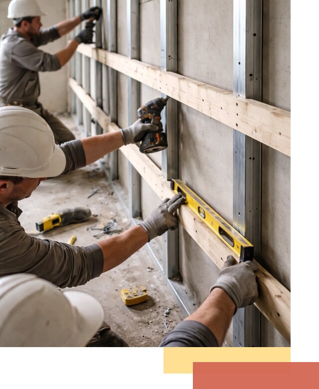 Устройство обрешетки под панели в бору