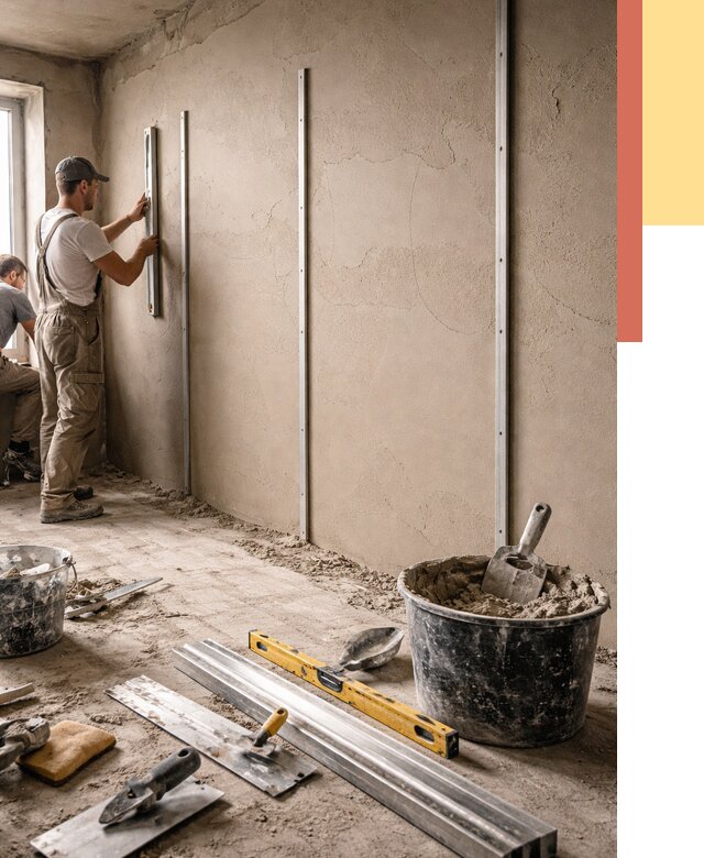 Штукатурка стен по маякам в бору от 5715 руб./м² — выравнивание под ключ | ОТДЕЛОЧНИК-Бор