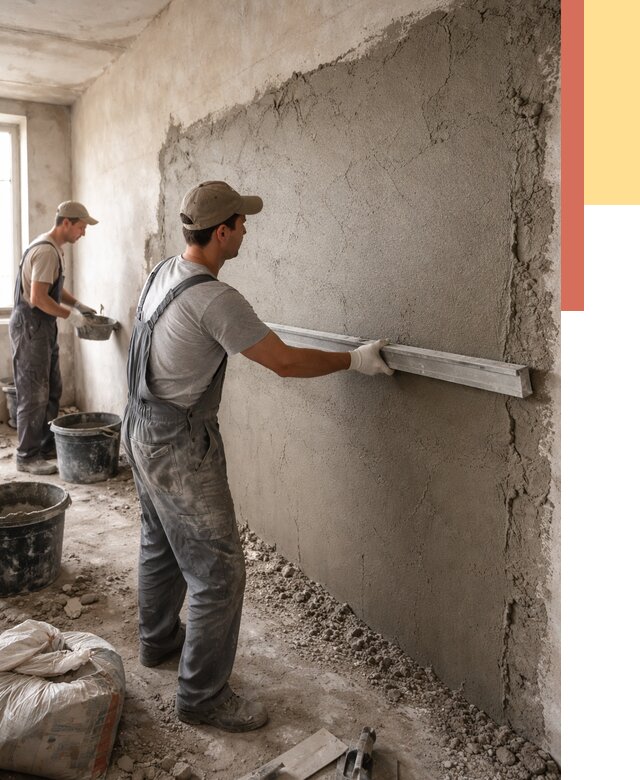 Цементная штукатурка стен в бору от 4676 руб/м2 — быстро и недорого | ОТДЕЛОЧНИК-Бор