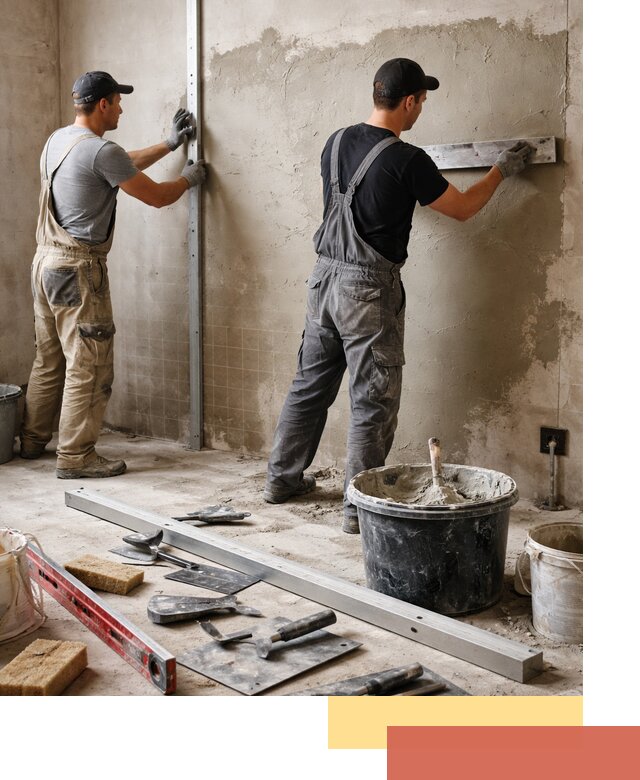 Профессиональная штукатурка стен под плитку в бору
