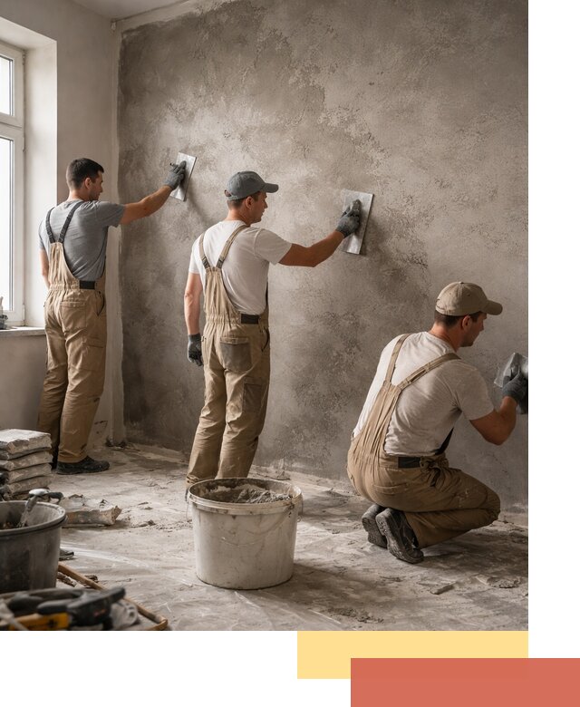 Декоративная штукатурка под бетон в бору для стен и потолков