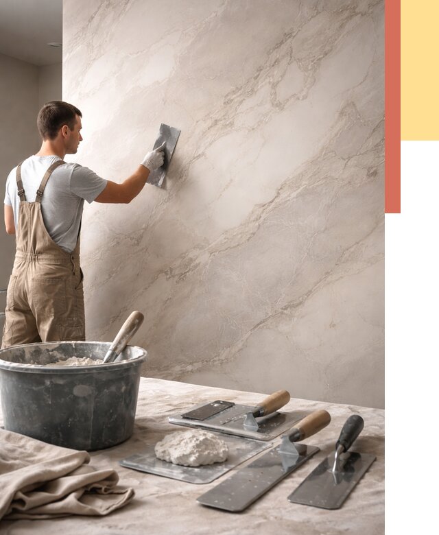 Декоративная штукатурка под мрамор в бору от 2909 руб./м² — быстро и недорого | ОТДЕЛОЧНИК-Бор