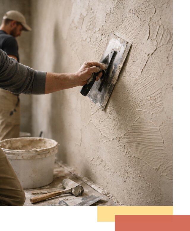 Фактурная штукатурка стен в бору — монтаж, отделка, реставрация