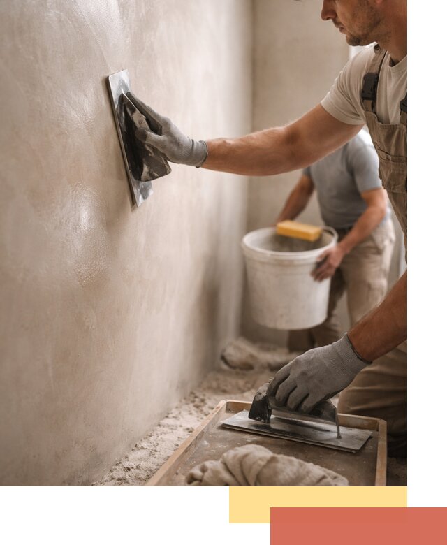Нанесение марокканской штукатурки таделакт в бору