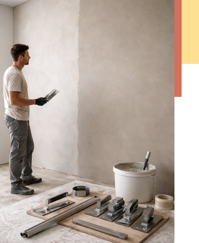 Нанесение микроцемента на стены в бору от 3325 руб./м2 под ключ | ОТДЕЛОЧНИК-Бор