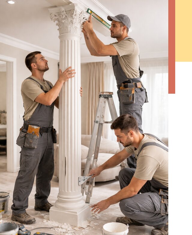 Установка декоративных колонн в бору от 12468 руб. под ключ | ОТДЕЛОЧНИК-Бор