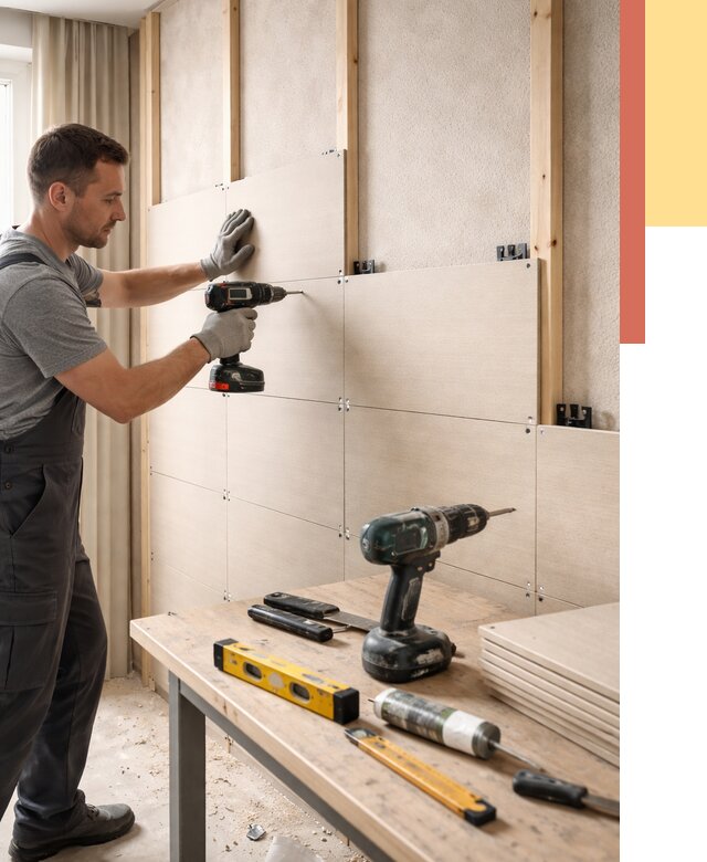 Монтаж МДФ панелей на стены в бору от 1299 руб. под ключ | ОТДЕЛОЧНИК-Бор