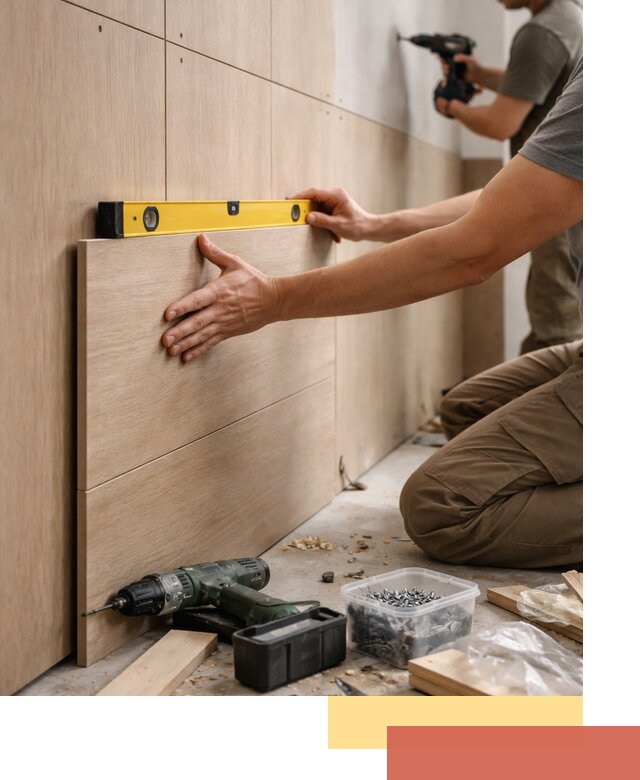 Профессиональный монтаж МДФ панелей на стены в бору