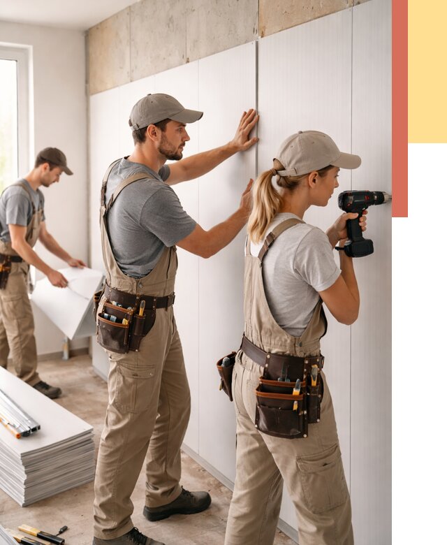 Монтаж ПВХ панелей на стены в бору от 468 руб/м2 — быстро и недорого | ОТДЕЛОЧНИК-Бор