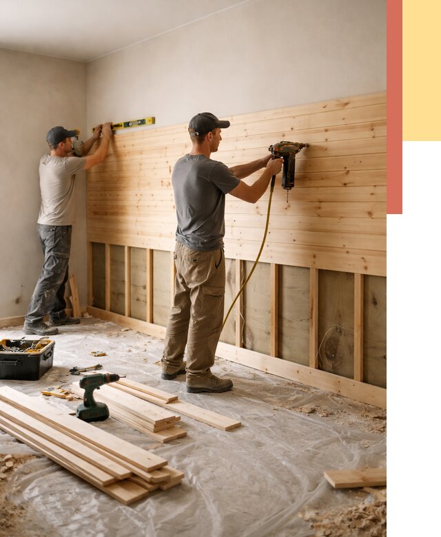 Монтаж деревянной вагонки на стены в бору от 7793 руб. | Услуги монтажа вагонки | ОТДЕЛОЧНИК-Бор