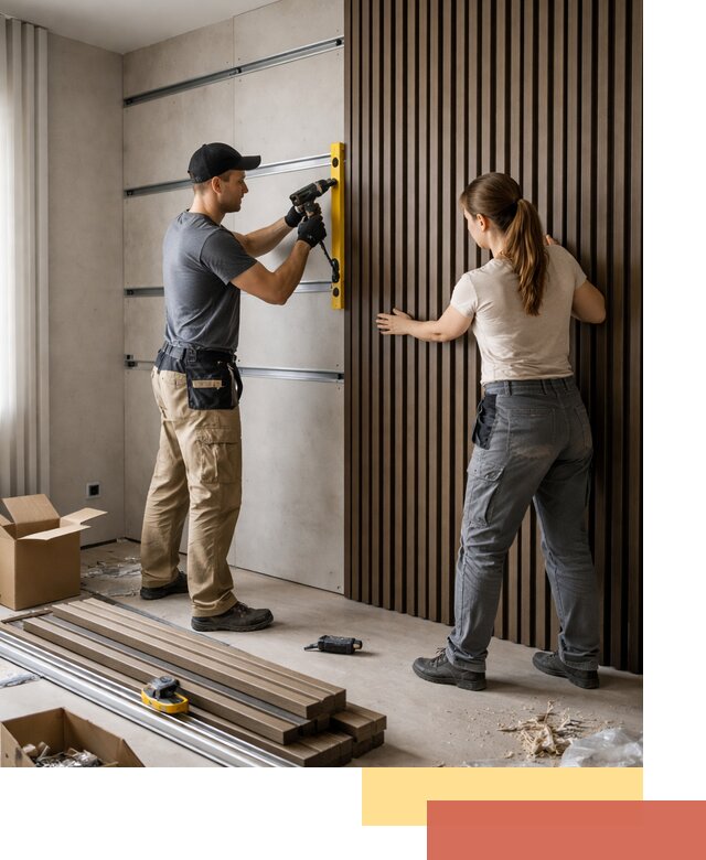 Монтаж реечных панелей на стены в бору