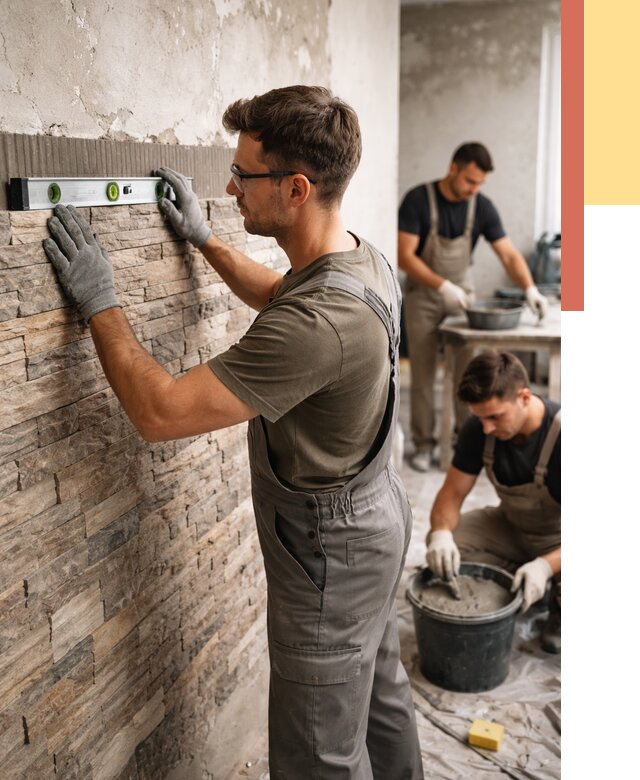 Монтаж искусственного камня в бору от 4676 руб. под ключ | ОТДЕЛОЧНИК-Бор