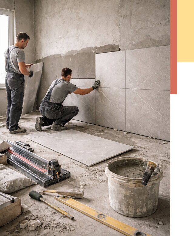 Облицовка стен керамогранитом в бору от 4364 руб./м² — услуги под ключ | ОТДЕЛОЧНИК-Бор