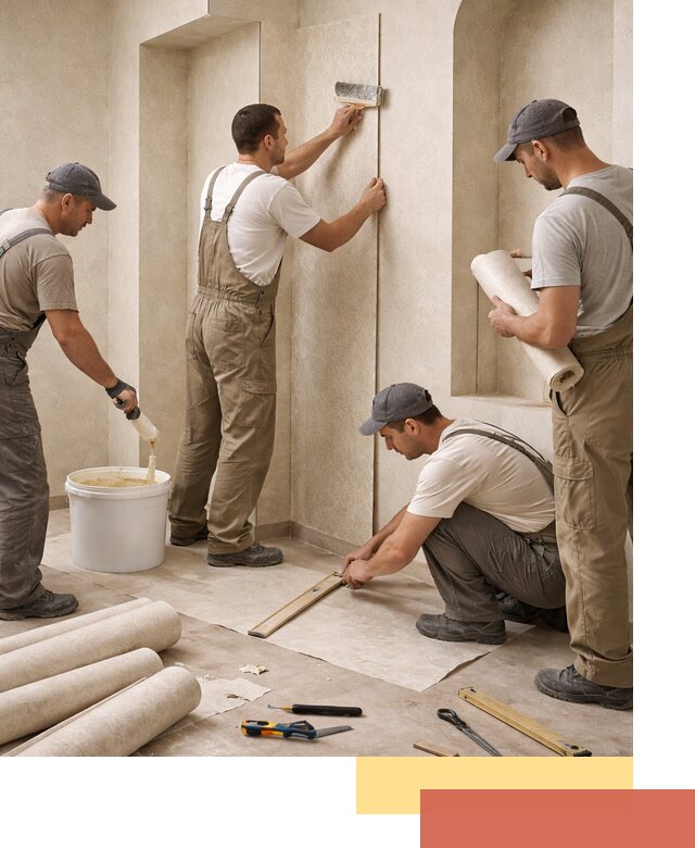 Поклейка обоев на сложные стены и неровные поверхности в бору