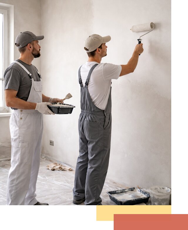 Покраска стен водоэмульсионной краской в бору