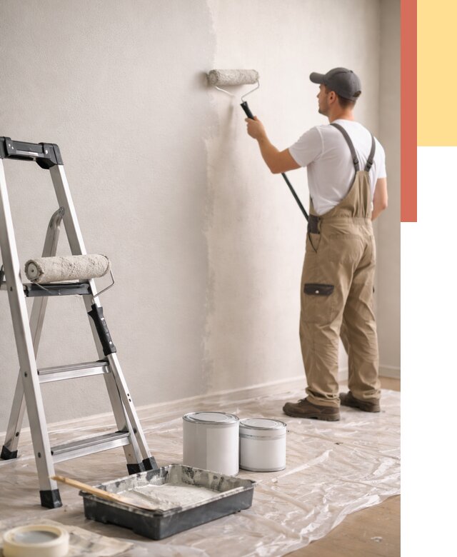 Покраска стен латексной краской в бору от 4676 руб. за м2 | ОТДЕЛОЧНИК-Бор