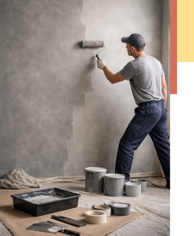 Покраска стен под бетон в бору от 675 руб. за м2 — быстро и недорого | ОТДЕЛОЧНИК-Бор