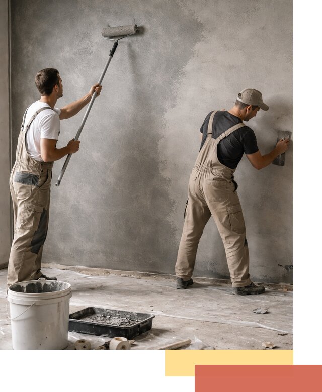 Покраска стен под бетон в бору профессионально и недорого