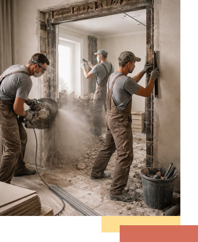 Расширение дверного проема под установку новой двери в бору