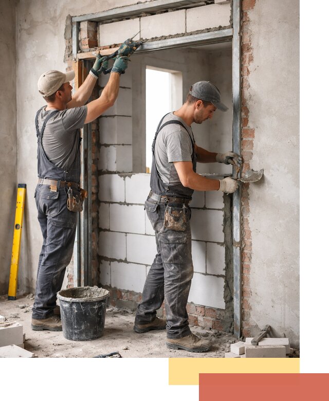 Закладка дверного проема под ключ в бору: демонтаж, монтаж, отделка