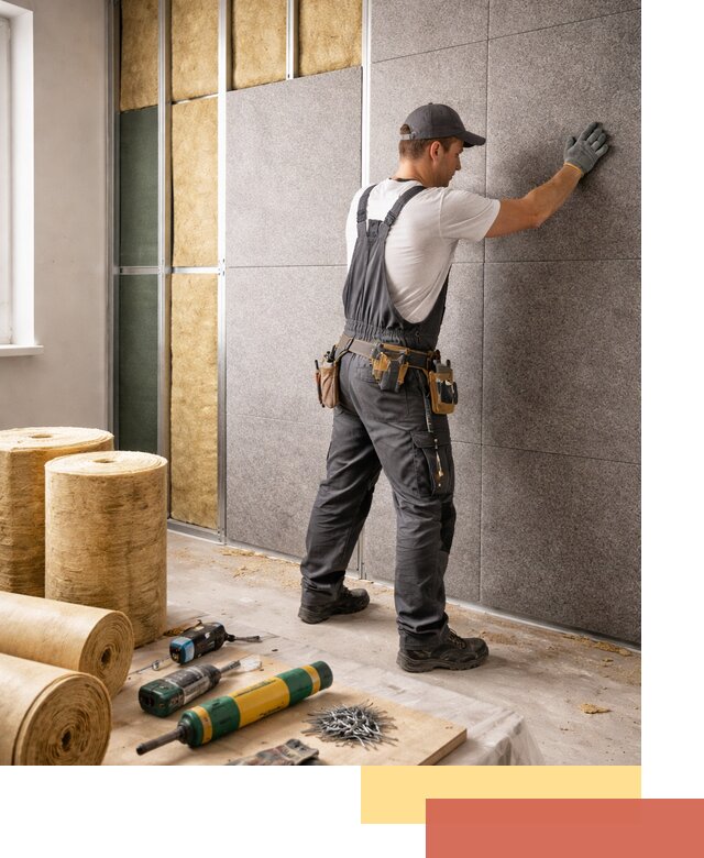 Профессиональная шумоизоляция стен в бору для квартиры и офиса