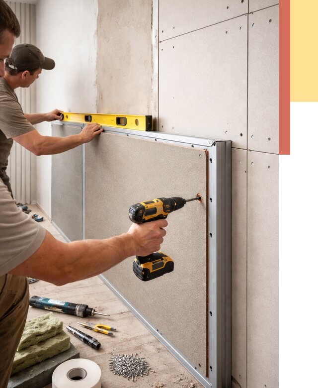 Шумоизоляция стен панелями ЗИПС в бору от 2286 руб./м² под ключ | ОТДЕЛОЧНИК-Бор