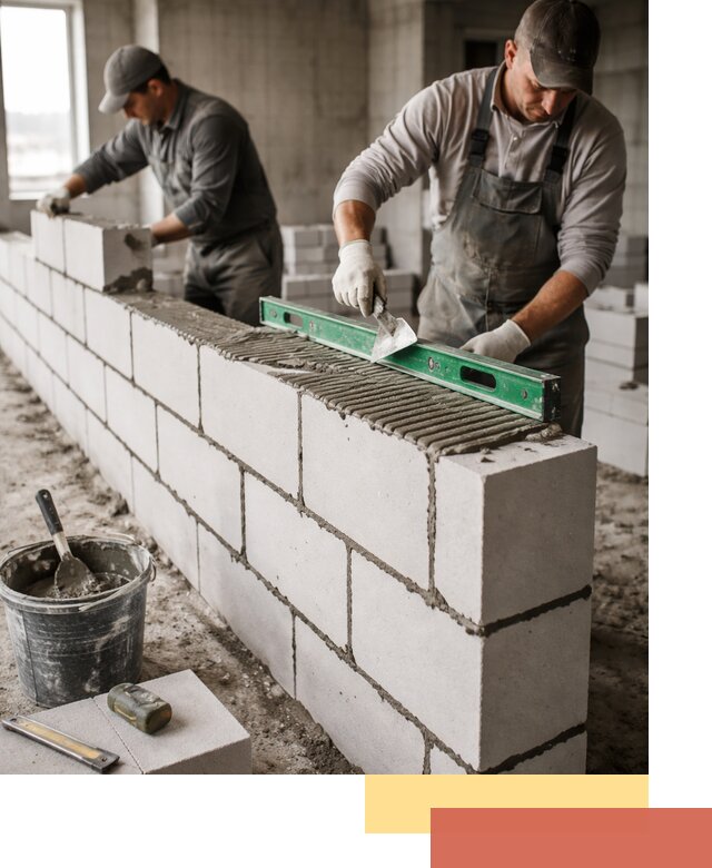 Кладка перегородок из газобетона в бору быстро и качественно