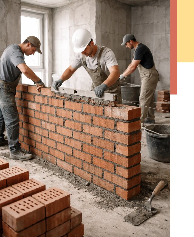 Кладка перегородок из кирпича в бору от 3637 руб. за м² | ОТДЕЛОЧНИК-Бор