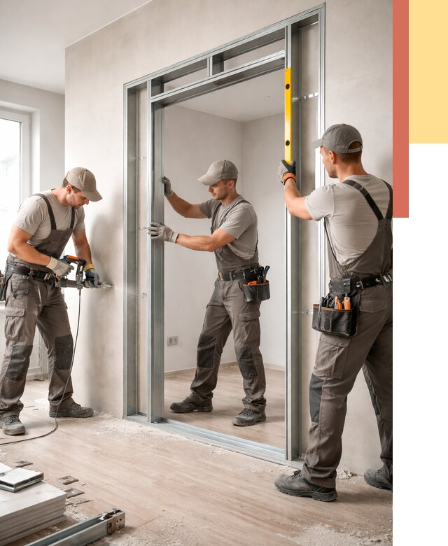 Устройство дверного проема в перегородке в бору от 4676 руб. под ключ | ОТДЕЛОЧНИК-Бор