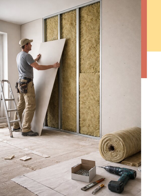 Перегородка из гипсокартона с шумоизоляцией в бору от 3242 руб. | ОТДЕЛОЧНИК-Бор