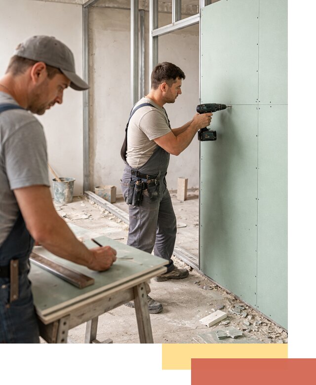 Перегородки из влагостойкого гипсокартона под ключ в бору