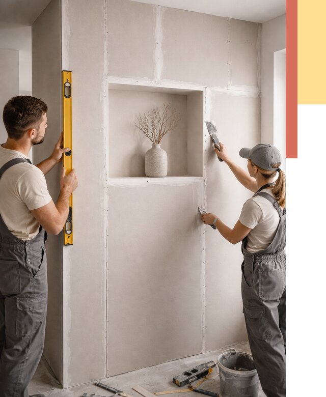 Перегородка из гипсокартона с нишей в бору от 3377 руб. под ключ | ОТДЕЛОЧНИК-Бор