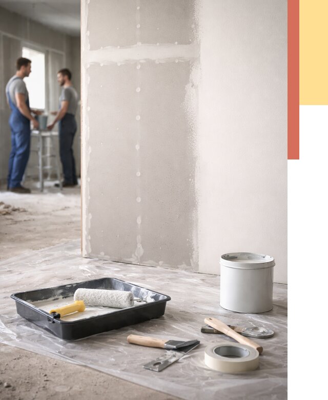 Покраска перегородок из гипсокартона в бору от 4676 руб. под ключ | ОТДЕЛОЧНИК-Бор