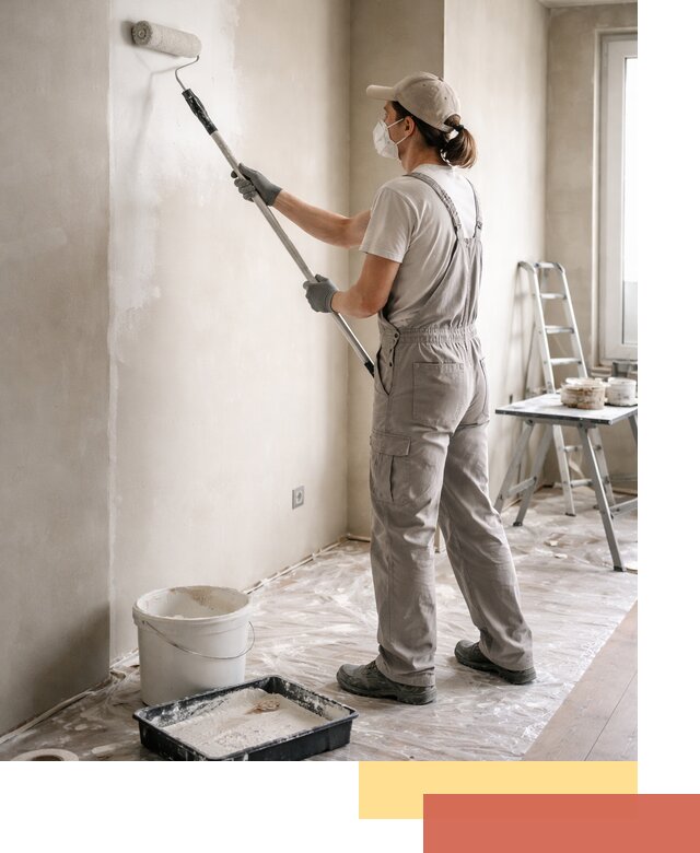 Покраска перегородок из гипсокартона в бору качественно и недорого