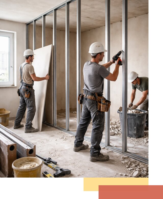 Перенос гипсокартонной перегородки в бору профессионально и быстро