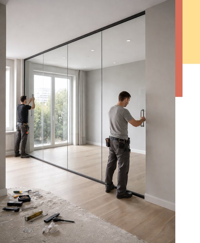 Изготовление стеклянных перегородок в бору от 12832 руб. под ключ | ОТДЕЛОЧНИК-Бор