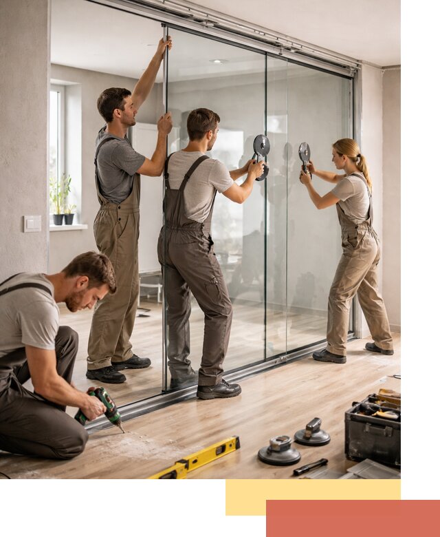 Изготовление стеклянных перегородок на заказ в бору