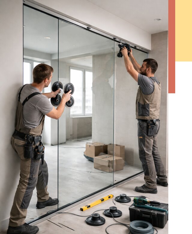 Монтаж стеклянных перегородок в бору от 6754 руб. | ОТДЕЛОЧНИК-Бор