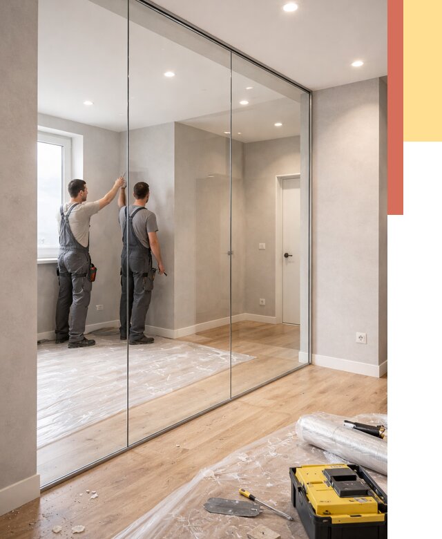 Безрамные стеклянные перегородки в бору — монтаж от 9871 руб. | ОТДЕЛОЧНИК-Бор