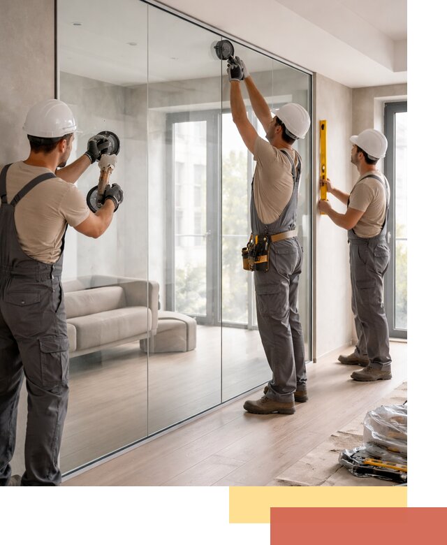 Перегородки из закаленного стекла в бору для офисов и квартир