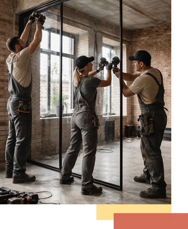 Стеклянные перегородки лофт — изготовление и монтаж в бору