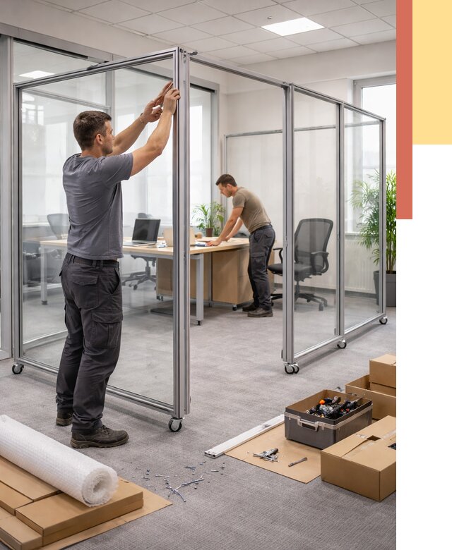 Мобильные офисные перегородки в бору от 12988 руб. — установка под ключ | ОТДЕЛОЧНИК-Бор